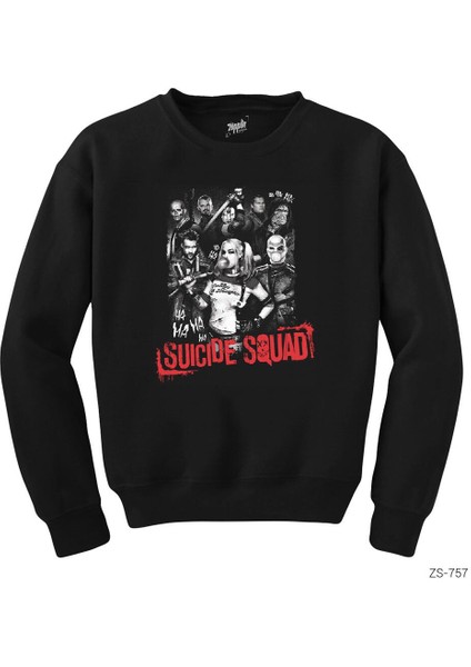 Suicide Squad Grunge Team Siyah Sweatshirt