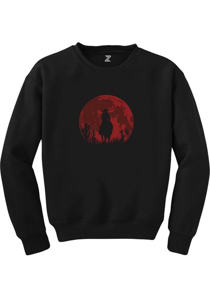 Red Dead Redemption 2 Red Moon Siyah Sweatshirt