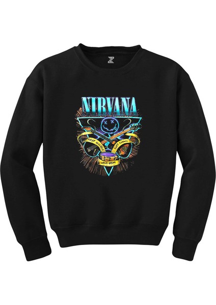 Nirvana Poster Siyah Sweatshirt