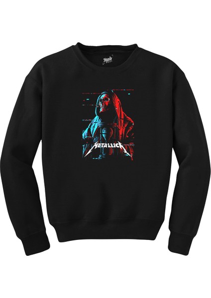 Metallica Red Blue Siyah Sweatshirt