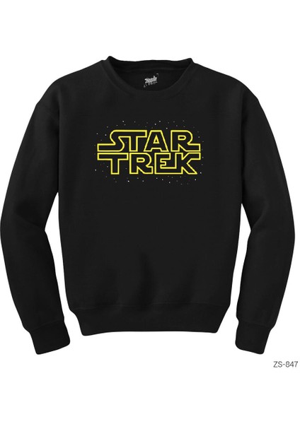 Star Trek Fake Logo Siyah Sweatshirt