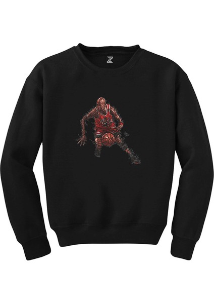 Micheal Jordan 23 Silhouette Siyah Sweatshirt