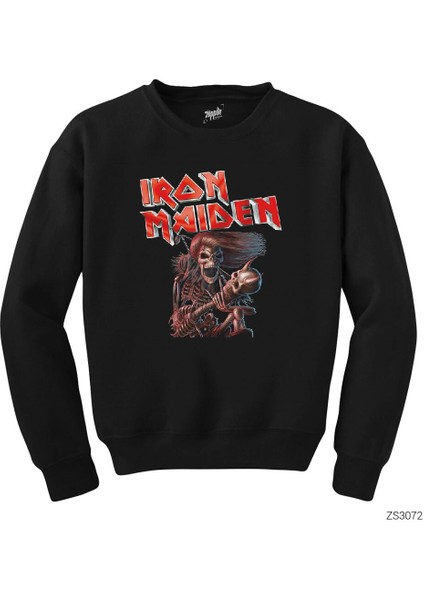 Iron Maiden Skull Siyah Sweatshirt