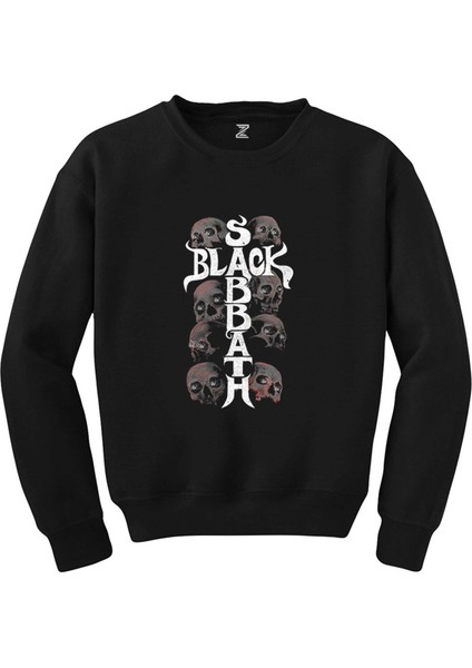 Black Sabbath Skull Siyah Sweatshirt