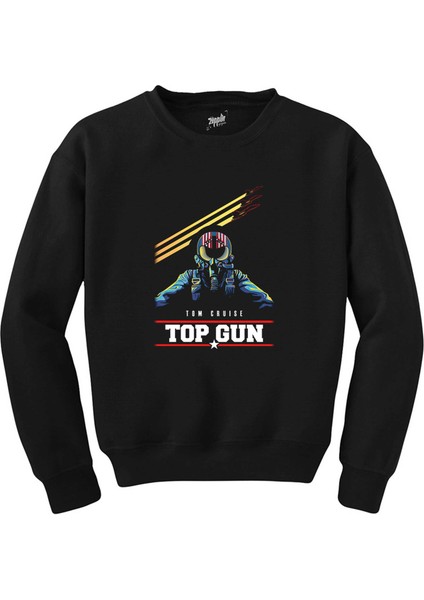 Top Gun Tom Cruise Siyah Sweatshirt