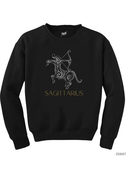 Yay Burç Retro Siyah Sweatshirt
