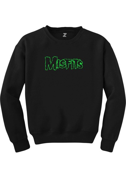 Misfits Logo Green Siyah Sweatshirt