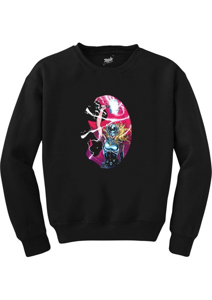 Thor Love And Thunder Jane Foster Mighty Siyah Sweatshirt