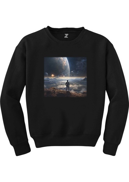 Space Museum Siyah Sweatshirt