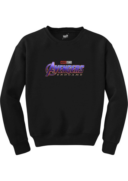 Avengers End Game Logo Siyah Sweatshirt