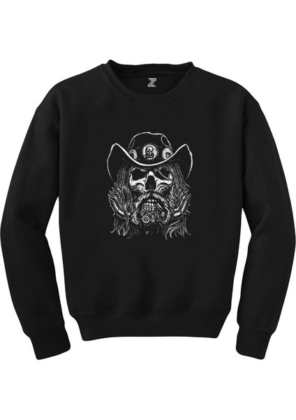 Motörhead Lemmy Kilmister Skull Portre Siyah Sweatshirt