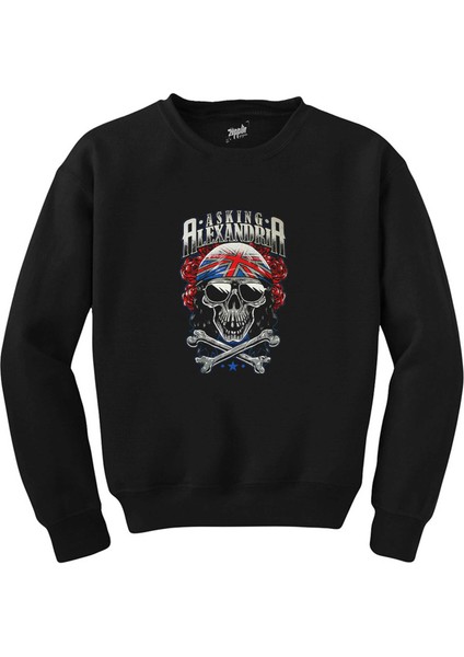 Asking Alexandria Skull Siyah Sweatshirt