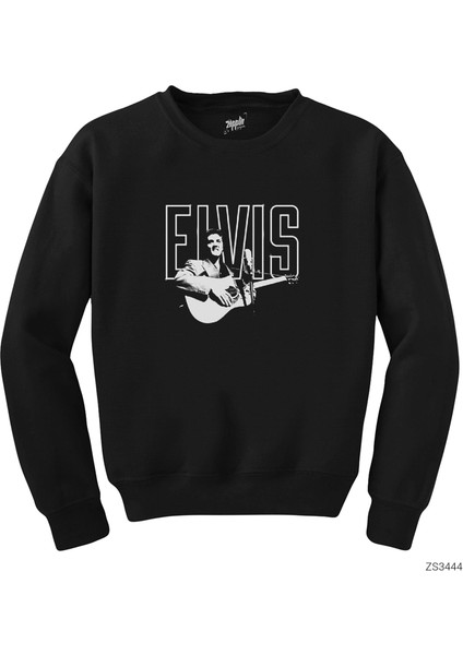 Elvis Presley Guitar Siyah Sweatshirt