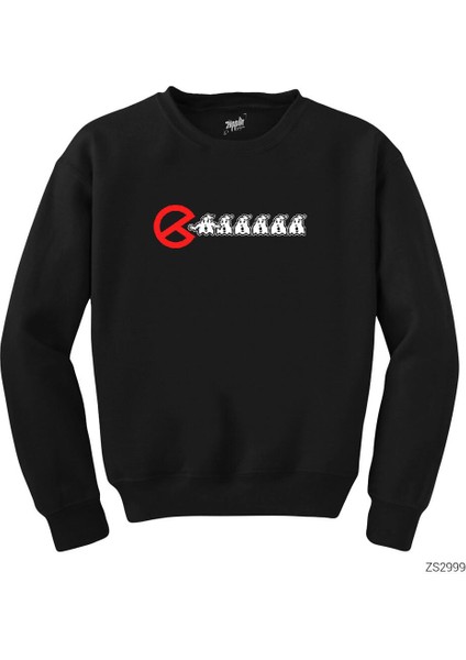 Ghostbusters Pacman Siyah Sweatshirt