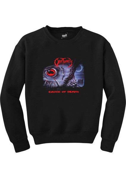Obituary Cause Of Death Siyah Sweatshirt