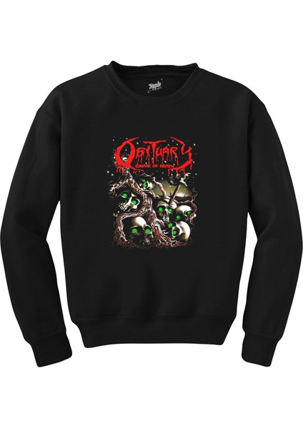 Obituary Skull Stairs Siyah Sweatshirt