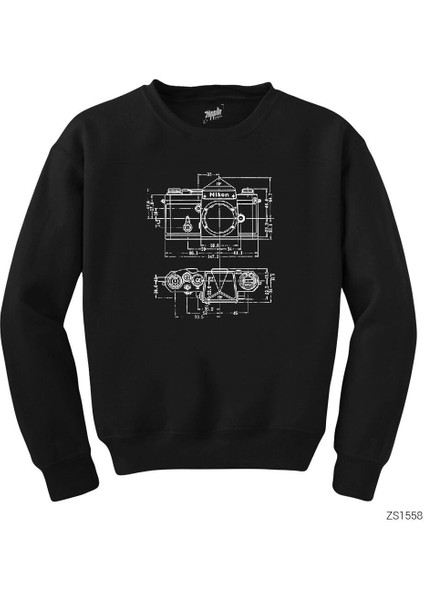 Photographer Nikon Blueprint Siyah Sweatshirt