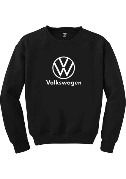 Volkswagen New Logo Text Siyah Sweatshirt