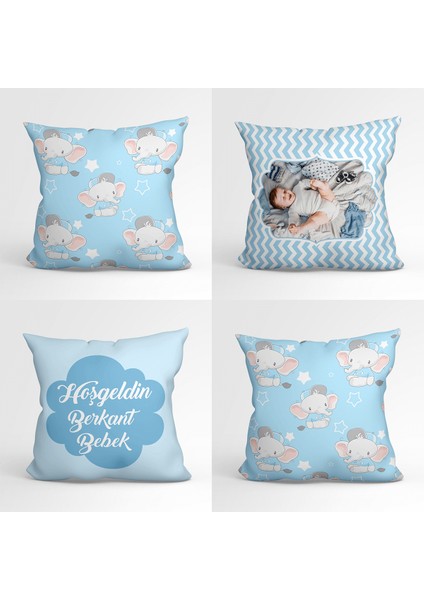 Kişiye Özel Hoşgeldin Bebek 4'lü Yastık & Kırlent Seti 90813