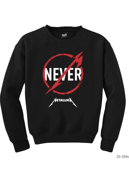 Metallica Never Siyah Sweatshirt