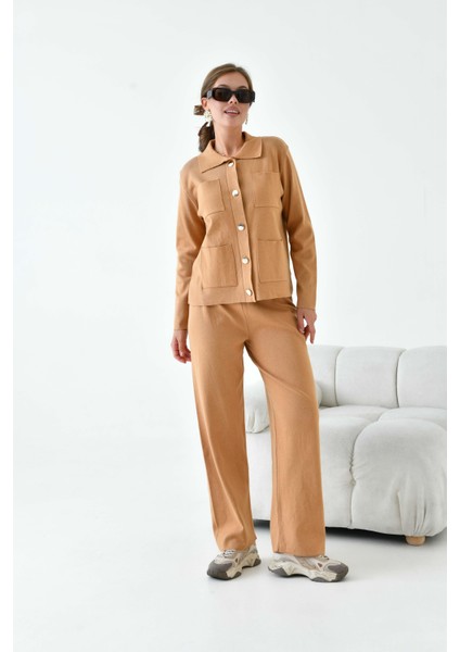 Kadın Cep Detaylı İkili Takım Camel 20914 fırsatları