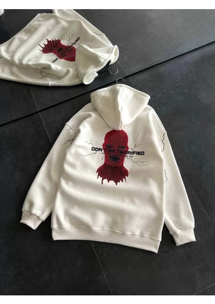 Kapüşonlu Baskılı Oversize Sweatshirt