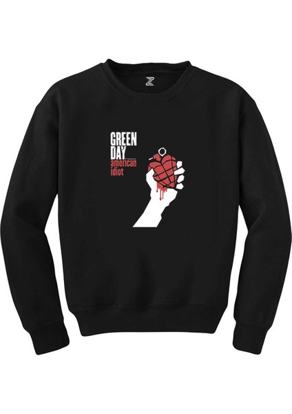 Green Day American Idiot Siyah Sweatshirt