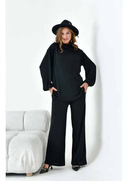Kadın Dokuma İkili Takım Siyah 30971 fırsatları