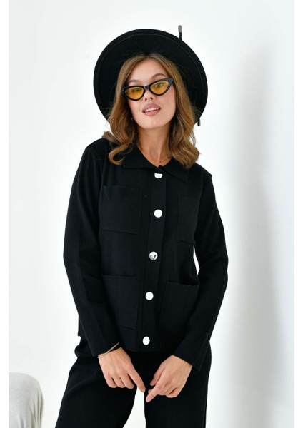 Kadın Cep Detaylı İkili Takım Siyah 20914 fırsatları