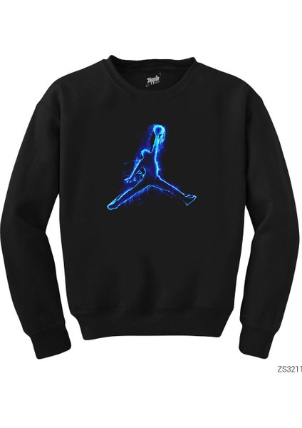 Air Jordan Blue Neon Siyah Sweatshirt