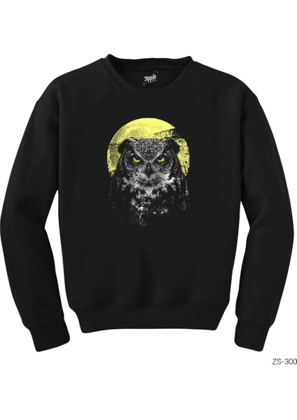 Baykuş Siyah Sweatshirt