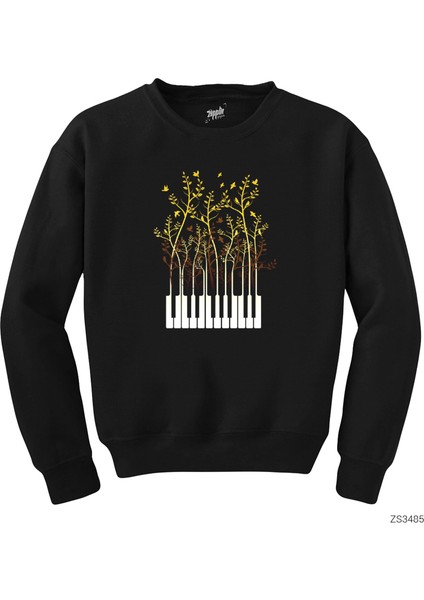 Doğa Ormanı Siyah Sweatshirt