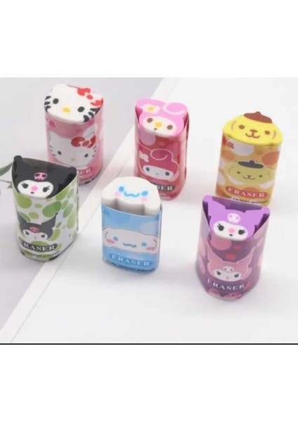 2 Adet Sanrio Kawaii Kuromi Cinnamoroll My Melody Figürlü Mini Silgiler Okul Öncesi Sevimli Hediyelik