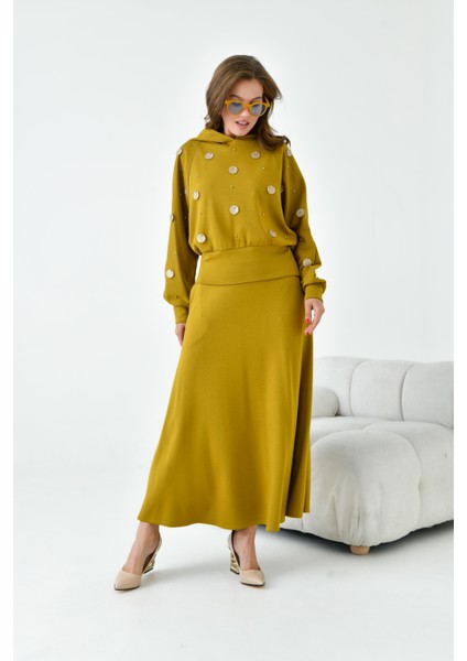 Kadın Etekli Takım Hardal 30990