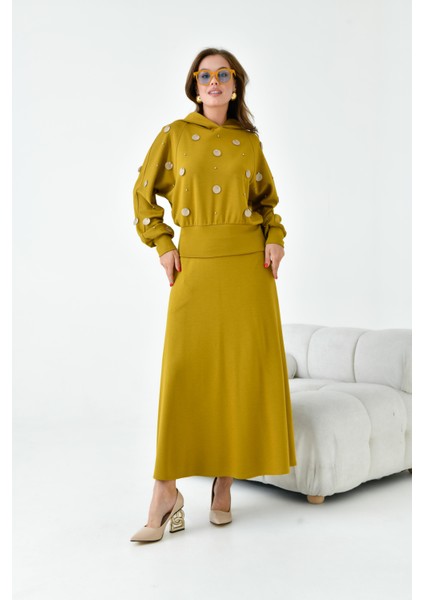 Kadın Etekli Takım Hardal 30990