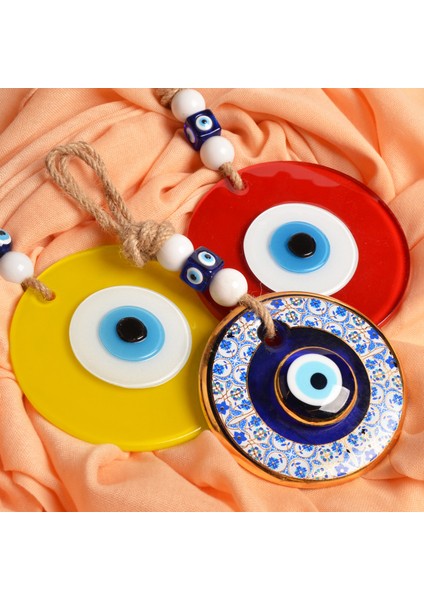Nazar Boncuğu Sarı-Lacivert (Fb) - Sarı-Kırmızı (Gs) 3 Lü Set
