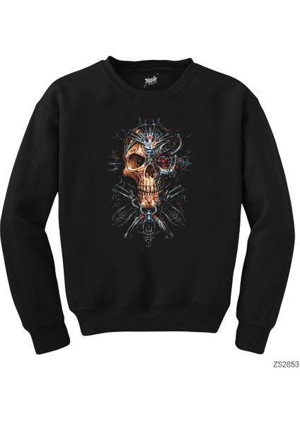 Skull Robotic Siyah Sweatshirt