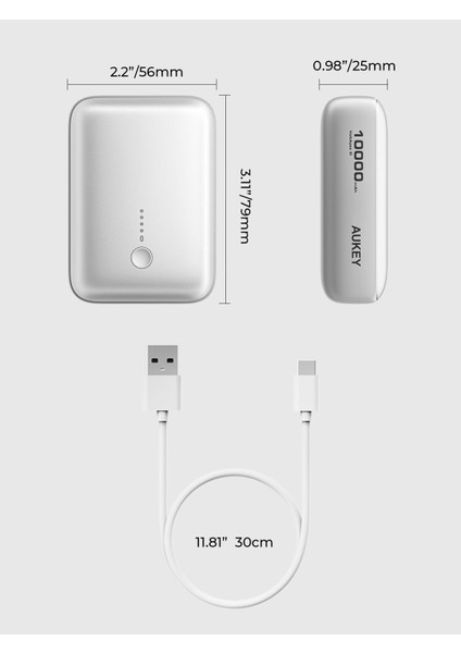 PB-Y55-WH 22.5W 10000 mAh Hızlı Şarj PD Type-C ve USB-A Powerbank modelleri