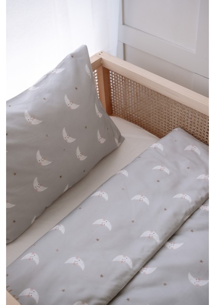 Minik Aylı Organik Tek Kişilik Nevresim Takımı (160X220) - Mini Moons