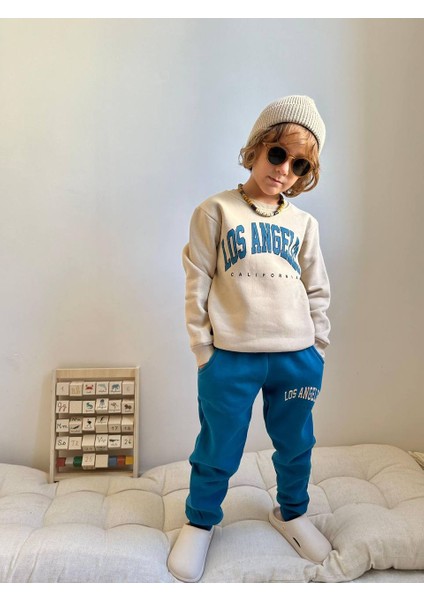 Erkek Çocuk Yazı Baskılı Sweatshirt Takım
