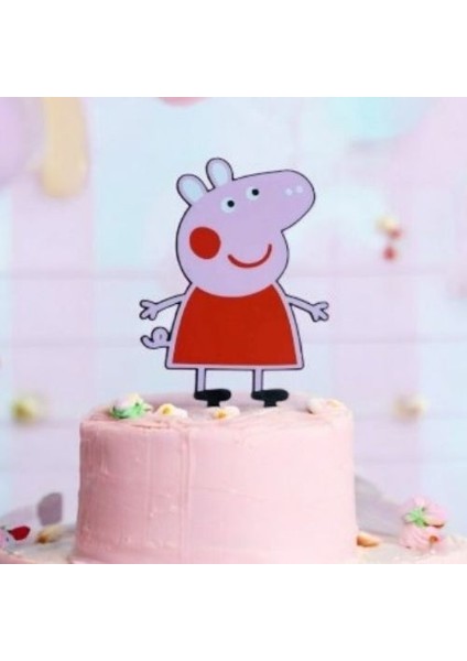 Peppa Pig Temalı Yıkanabilir Pasta Süsü - Doğum Günleri Için Sevimli Parti Dekoru