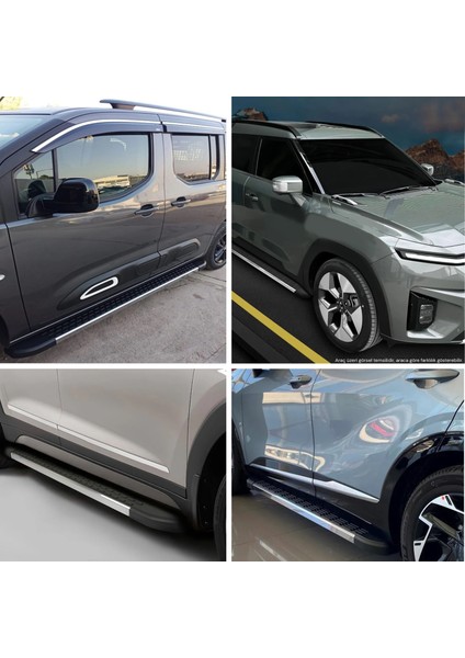 Car Dizayn Citroen Berlingo 3 Nirvana Alüminyum Yan Basamak Marşpiyel Koruma Kısa Şase 2008>2010>2012>2013>2014>2015>2016>2017>2018