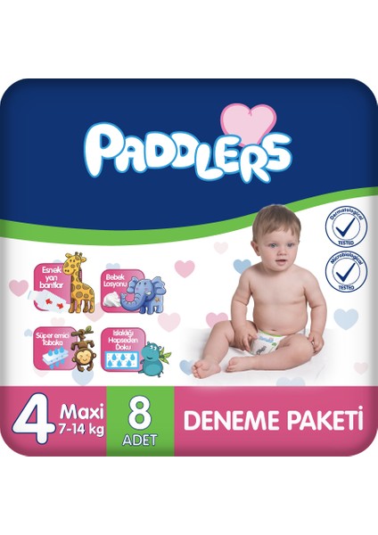 Bebek Bezi 4 Numara Maxi 8'li (8-19 Kg) Deneme Paketi