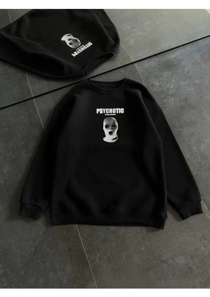 Bisiklet Yaka Baskılı Sweatshirt