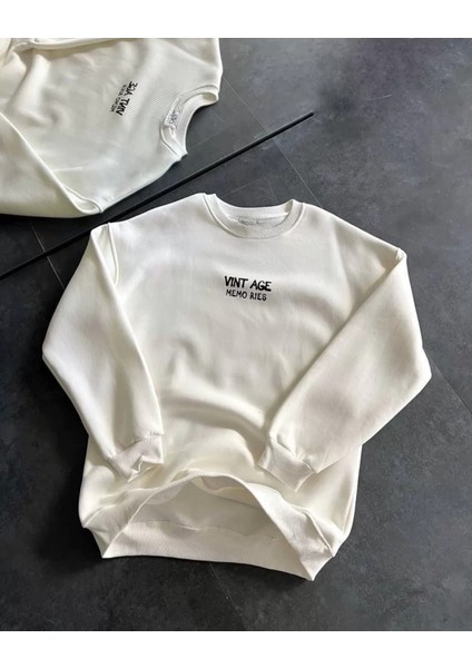 Sırt Vintage Baskılı Sweatshirt