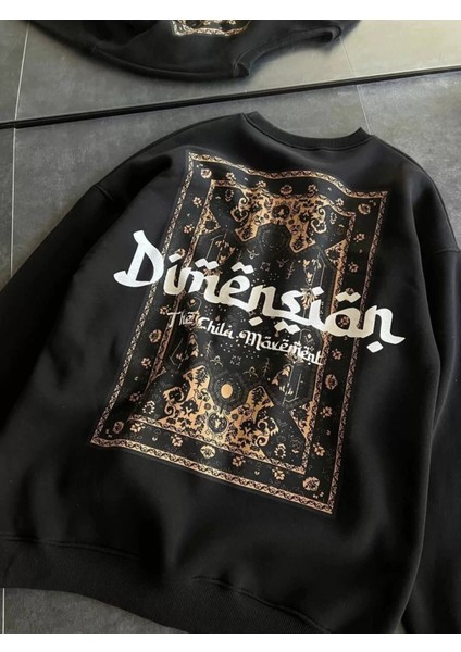 Bisiklet Yaka Baskılı Sweatshirt