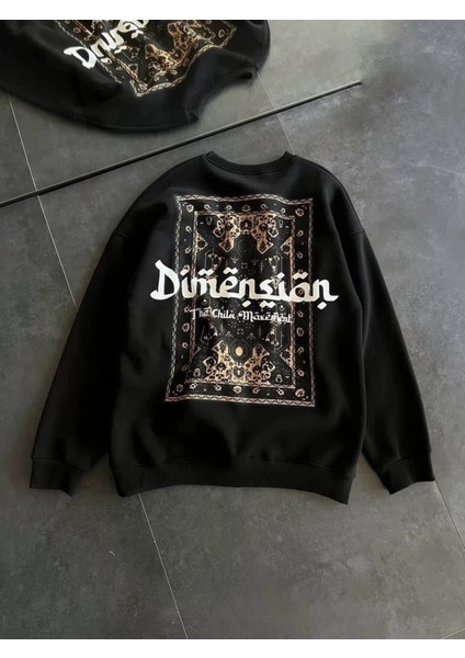 Bisiklet Yaka Baskılı Sweatshirt