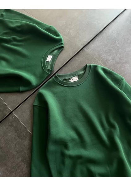 Bisiklet Yaka Düz Basic Sweatshirt