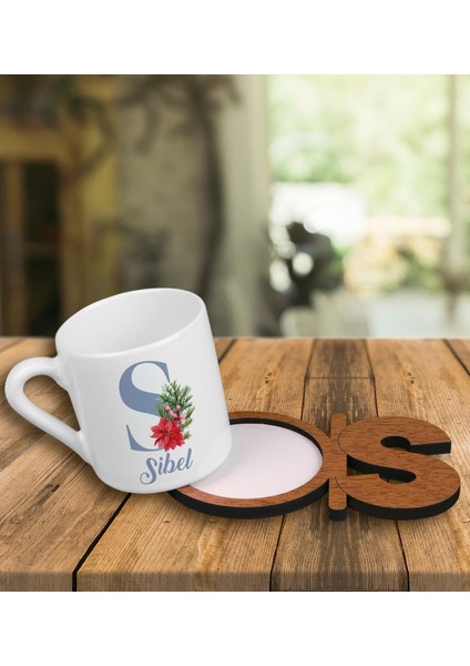 Kişiye Özel Türk Kahvesi Fincanı ve Harfli Fincan Altlığı 101255