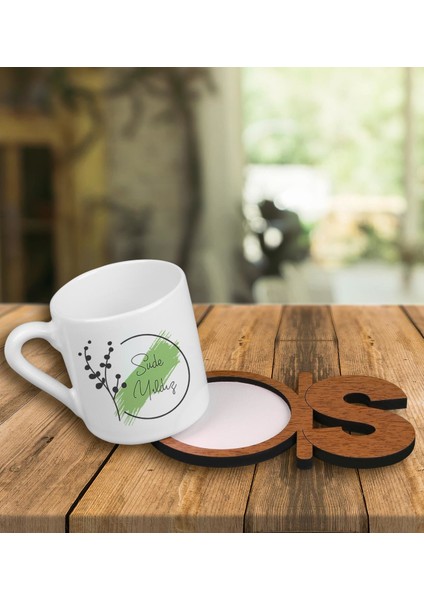 Kişiye Özel Türk Kahvesi Fincanı ve Harfli Fincan Altlığı 101173